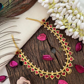 Vriksham Traditional Kerala Palakka Neckpiece-24 Palakka-Red-G17270